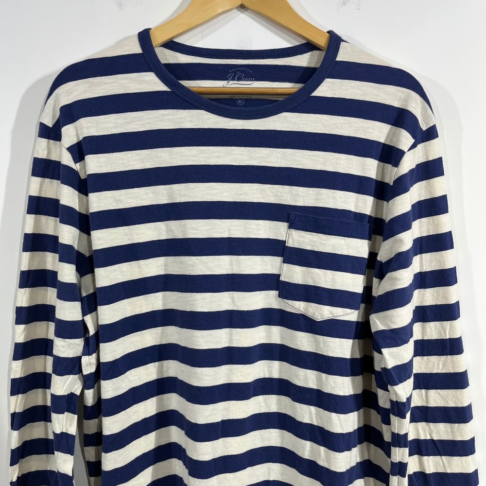 J. Crew Fisherman Nautical Striped Long Sleeve Tee Shirt Womens XL - Picture 3 of 9